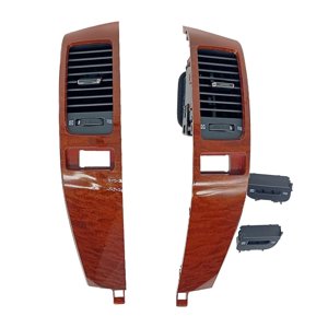 Air Vent Trim wit Insert Frame Fit for Toyota Prado Land Cruiser Lexus GX470 2003-2009, Dashboard Air Vent Outlet Panel with Grille Replace 55474-60040, Pack of 2 (Left and Right), Walnut