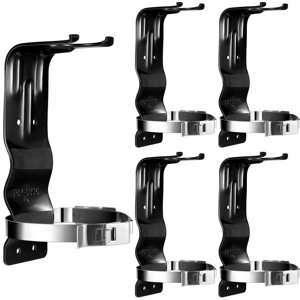 Therwen 5 Pack Fire Extinguisher Bracket 5 lb Wall Mount Stainless Steel Fire Extinguisher Holder for Home Truck Vehicle (Black) photo 1