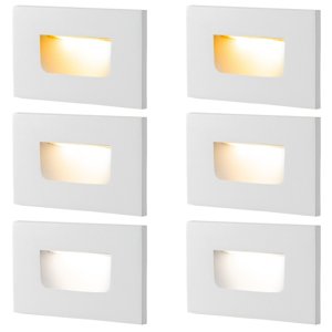 FTL Outdoor Step Lights LED Stair Lights Indoor Dimmable, 120V 3CCT 3.5W Color Changing 3000K/4000K/5000K Deck Stair Lights, 150LM Waterproof Interior White Lights for Steps Aluminum Outdoor, 6 Pack photo 1