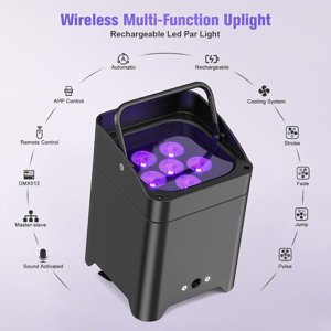 Rechargeable Battery Powered Stage Lights, Wireless photo 1