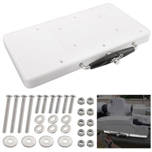 No screws or hardware included Trolling Motor Quick Release Mount Bracket for Minn Kota Ulterra, Terrova, PowerDrive V2, Riptide ST SP, Deckhand 40, Electric Steer Trolling Motor Mounting Plate, for 1854017 / RTA-17 White photo 1