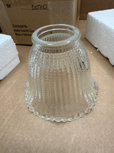 Aspen Creative 23164-4 Transitional Clear Beaded Ceiling Fan Replacement Glass Shade, 2-1/4" Fitter, 4-3/4" Diameter x 3-3/4" Height, 3 Pack photo 3