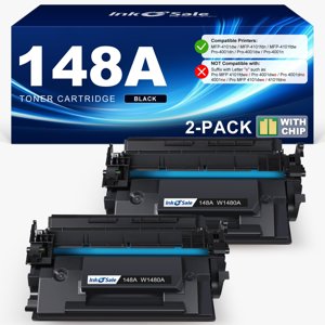 INK E-SALE 148A Toner Cartridge Black 4001n 4101fdw (with Chip) Compatible Replacement for HP 148 148A 148X W1480A W1480X for HP Pro MFP 4101fdw 4101fdn 4001dw 4001dn 4001n Printer (2 Pack) photo 1