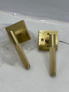 Premium Polished Gold Door Handles for 1 3/8" - 2" Compatible Doors – Soft Gold Handles Interior with Lock - Easy Installation, Reversible, Button Lock (Privacy Lock)- Designed by Architects photo 5