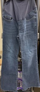 GLAMIX Women's Stretch Maternity Bootcut Jeans with Pockets Over The Belly Bell Bottoms Flare Denim Pants Pregnancy Clothes(Vintage Blue, M) photo 4