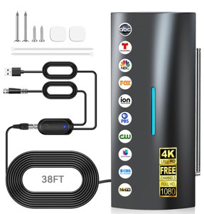 3600+ Miles Range TV Antenna, 2026 Upgraded Digital Antenna for Smart TV Indoor, Long Range Outdoor HDTV Antenna for Local Channels with Amplifier Signal Booster-Supports 8K/4K/1080P-38FT Coax Cable photo 1