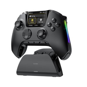 ManbaOne Interactive Screen Wireless Gaming Controller for PC/Switch/Switch 2/iOS/Android,Hall Effect Stick & Trigger,RGB Lighting,Remappable Buttons,1800mAh with Charging Dock (Black) photo 1