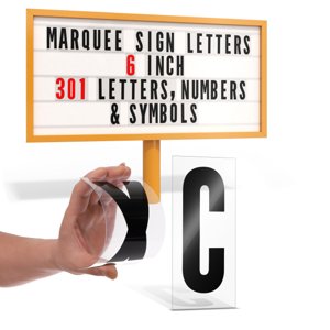 Houseables Sign Letters, Marquee Letters, Marquee Sign, Markee, Plastic, Acrylic, Changeable, for Board, Letterboard, Billboard, Church, Outdoor, 6 Inch Character on 7 in Panel, 301 PC, with Numbers photo 1