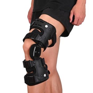 Komzer OA Unloader Knee Brace, Adjustable ROM & Stabilizing Support Used for Unloading Joint Pressure Caused by Bone-on-Bone Osteoarthritis, Capable of Delaying Surgery & Correcting Bow Legs/Valgus (Black, Left) photo 1