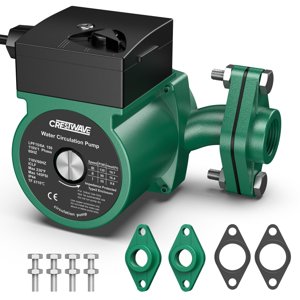 CRESTWAVE Hot Water Recirculating Pump 110V, 130W 13GPM Circulation Pump, 3-Speed Recirculating Pump for Water Heater–Instant Hot Water | 230°F for Solar, Boiler | Easy DIY w/ 3/4" FNPT Flanges & Kit photo 1