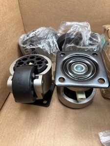 TESUMI Heavy Duty Leveling Casters Set of 4, 3300LBS Load Capacity Adjustable Leveling Feet, Retractable Swivel Industrial Plate Casters for Workbench, Machine, Equipment & Furniture, 2.5 Inch, T80? photo 3