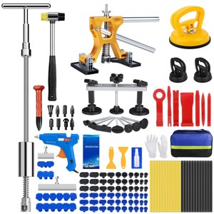 Sigoobal Car Dent Puller Kit, 135pcs Paintless Dent Removal Kit, Car Dent Repair Kit with Golden Lifter, Bridge Puller, Slide Hammer 2 in 1 T-Bar, Dent Puller for Car Refrigerator Door Ding Repair photo 1