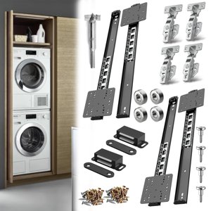 Pocket Door Slide 18inch, 4 PCS Pocket Door Hardware with Soft Close, Pocket Door Track System with Magnetic Catch, Space Saving Hidden Door Slides for Inset and Cabinet Door photo 1