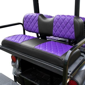 Golf Cart Seat Cover Purple Black Fits Club Car EZGO Yamaha - Missing Backrest Standard Rear Seat Cushion, No Stapler, Multiple Colors&Breathable (Purple&Black) photo 1