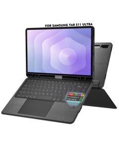 Doohoeek Keyboard Folio w/Status Screen for Samsung Galaxy Tab S11 Ultra 14.6 inch 2025, Tab S11 Ultra 14.6" Bluetooth Keyboard with Trackpad & Any-Angle Stand & Backlit, Tab S11 Ultra Keyboard photo 1