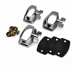 ROSS Percussion Floor Tom Leg Brackets Chrome Drum Mount Hardware Set - 3 Pack Chrome photo 1
