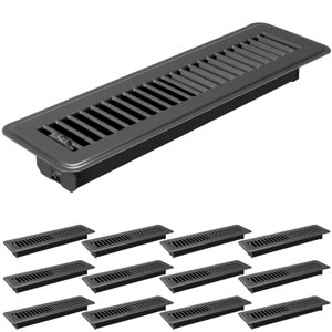 Tandefio 12 Pcs 2" x 12" Floor Register Vent Covers Metal Heavy Duty Walkable Floor Air Vent Covers with Rust Proof Finish Grille Easy Adjust Air Supply Lever for Home Wall Ceiling (Gray) photo 1