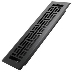 Howeall 2x12 Inches Heavy Duty Walkable Floor Register Easy Adjust Air Supply Lever Floor Vents - Seattle Design - Vent Cover for Home Floor - Matte Black photo 1