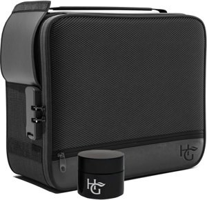 Guard Large Smell Proof Bag & Case with Combination Lock (Holds Up to 3 Ounces) - includes YKK Zippers, 50ml Smell Proof Container and Jar, Built in Tray & Travel Bags (Black) photo 1