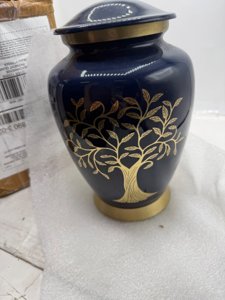 Trupoint Memorials Cremation Urns for Human Ashes, Tree of Life Decorative Burial Urn for Adult Men and Women, Large Blue photo 4