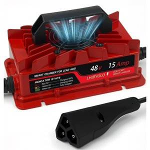 LHIBYOLO 48V Golf Carts Battery Charger for 15 AMP EZGO RXV & TXT, 4-6 Hours Full Charger, Club Car Charger 48 Volt,with 2008-Present EZGO RXV & 2014-Present TXT photo 1