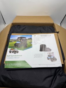 10L0L 600D Golf Cart 2 Passenger Driving Enclosure for Club Car DS & Precedent, 4-Sided Clear Window Rain Snow Golf Cart Cover All Weather Waterproof Windproof photo 7