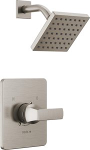 Delta Velum 14 Series Shower Faucet Set, Brushed Nickel Shower Head and Handle Set, Valve Trim Kit, Stainless T14237-SS