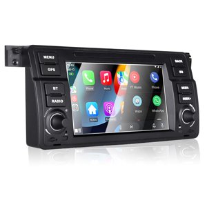 Liulbobu Car Stereo for BMW E46 3 Series 1999-2004 Compatible with Wireless Carplay/Android Auto, 7 inch Radio with IPS Touch Screen/Bluetooth/Mirror Link/FM/AM/USB/High Power/RDS/SWC/DSP photo 1