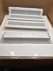 2x14 Floor Register, White Vent Covers for Home Floor & Wall, 4 Pack Floor Vents with 8 Pack Screws, Heavy Duty Walkable Metal Face & Air Supply Lever for Quiet Adjustable Return Air Vent Cover photo 4
