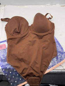 SHAPELLX Tummy Control Shapewear for Women Strapless Bodysuit Thong Fajas Body Shaper Snatched Waist Shapewear Brown L photo 4