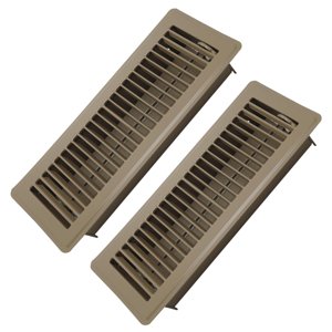 Howeall 4" x 12" Floor Register 2 Pack - Heavy Duty Steel Walkable Floor Vents - Easy Adjust Air Supply Lever - Vent Covers for Home (Brown) photo 1