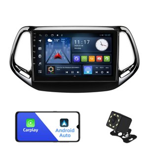 10.1" Carplay Car Stereo Radio Navi For Jeep Compass 2017-2019 Android,2+32G Android 12 Double Din Car Stereo for Jeep Compass 2 MP 2017-2019 with 10.1 Inch Touchscreen Radio Built-in Wireless Carplay/Android Auto/GPS/Bluetooth/FM/AUX-in/SWC/Backup Camera photo 1