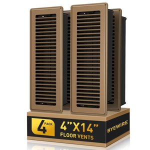 4x14 Floor Register Vent - Heavy Duty Steel Vent Covers for Home Floor and Wall - Adjustable HVAC Vents with Smooth Edges - Rust-Resistant Walkable for Home & Office - 4 Pack (Brown) photo 1