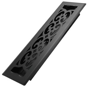 Howeall 2x12 Inches Heavy Duty Walkable Floor Register Easy Adjust Air Supply Lever Floor Vents - Charlotte Design - Vent Cover for Home Floor - Matte Black photo 1