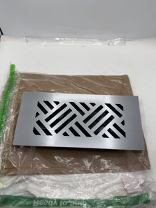"Reggio Register 4x10 Floor Vent Cover, Low-Profile Steel Register, Silver Diagonal Pattern, Rust-Resistant Louver, Made in USA" photo 3