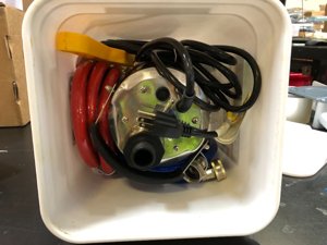 6699 Tankless Water Heater Flushing Kit Includes 1/4HP Submersible Stainless Steel Sump Pump with Two Adapters & 3 Gallons Pail with Bucket Lid Opener & Two 1/2” Dia X 6’ PVC Hoses with Washers photo 2