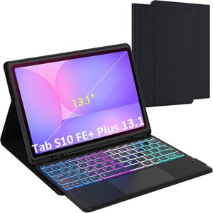 for Samsung Galaxy Tab S10 FE+ Plus 13.1" 2025 Keyboard Case: 7 Colors Backlit Trackpad Keyboard for 13.1-inch Galaxy Tab S10 FE+ - One-Click DEX Mode - Detachable Key Board Cover with Pen Holder photo 1