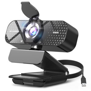 TRAUSI Webcam 1080P with Built-in Mic, Wide Angle & Privacy Cover for PC/Laptop, Plug & Play USB HD Computer Web Camera with Light Correction for Meetings, Streaming and Video Calling photo 1