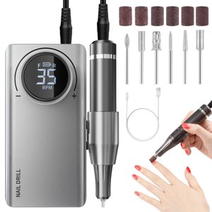 Electric Nail Drill AISEELY Professional Electric Nail Files 35000RPM Portable Rechargeable photo 3