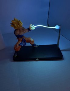 Super Saiyan Night Light, LED Wave Effect, Magnetic Display Stand Blue photo 5