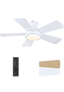 Dannilong 42" Modern Ceiling Fan with Light, Remote,  White photo 8