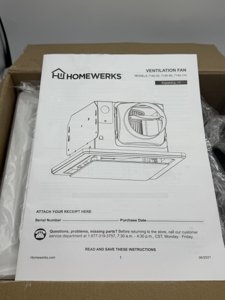 Homewerks 7140-110 Bathroom Fan Ceiling Mount Exhaust Ventilation, 2.5 Sones, 110 CFM, photo 2