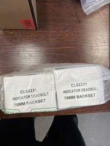 Indicator Deadbolt 70mm Backset CL0231 Deadbolt Lock Set (Pair) photo 1