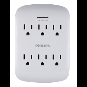 Philips 6-Outlet Extender Surge Protector, Wall Tap, 900 Joules, 3-Prong SPP3461WA/37 | photo 3