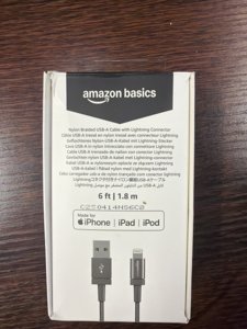 AmazonBasics Nylon USB-A to USB-C Cable | 6 ft | MFi | Braided | For Apple | Universal | 2.88 ounces photo 1