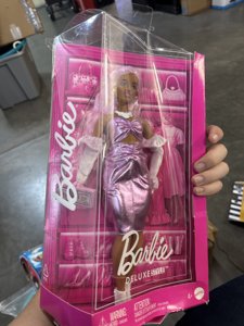 Barbie Deluxe Style Doll #1 in Glossy Pink Barbiecore Dress with Velvet Gloves  Pink Hair photo 1