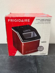 Frigidaire EFIC452-SSRED XL Maker, Makes 40 Lbs. of Clear Square Ice Cubes A Day, Stainless, Red Steel photo 3