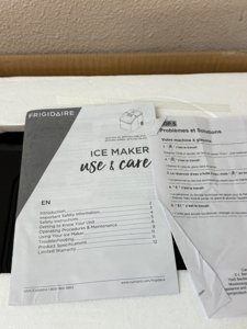 Frigidaire EFIC452-SSRED XL Maker, Makes 40 Lbs. of Clear Square Ice Cubes A Day, Stainless, Red Steel