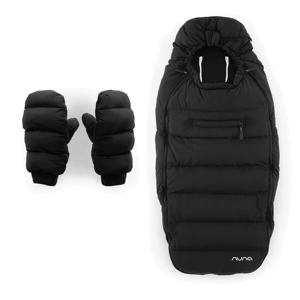 Nuna Caviar Black Winter Stroller Footmuff and Mitten Set photo 4
